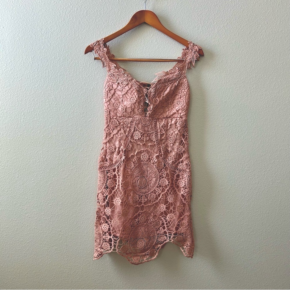 Fashion Nova Pink Lace Mini Dress - Picture 5 of 12